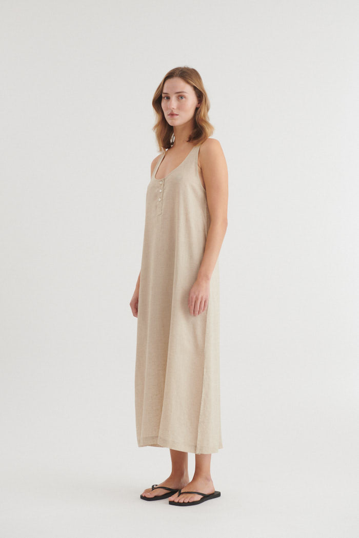 basic-apparel-carina-tank-dress-kleid-natural-melange-leinen image 2