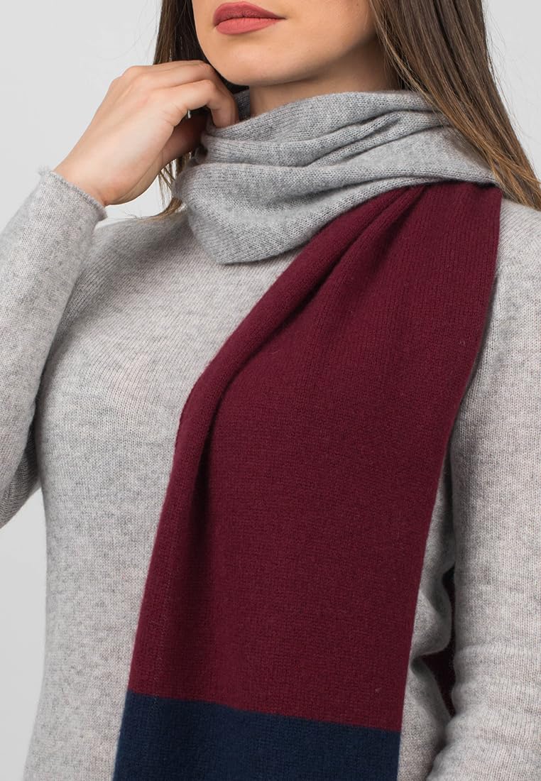 dalle-piane-cashmere-scarf-schal-bordeaux-grau-blau-kaschmir image 4