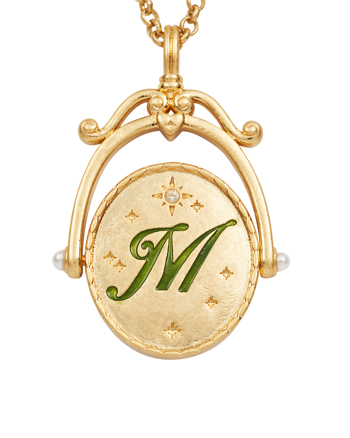 fable-england-m-initial-magnolia-halskette-gold image 1