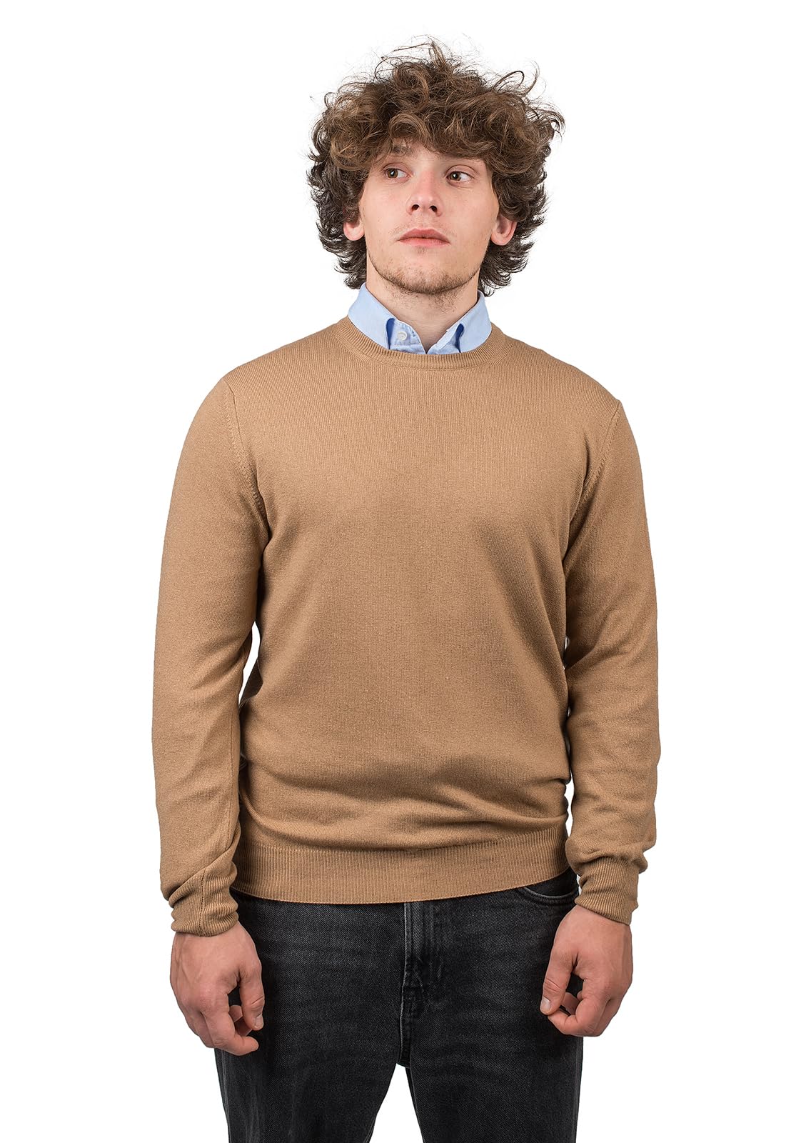 dalle-piane-cashmere-sweater-rundhals-pullover-herren-khaki image 6