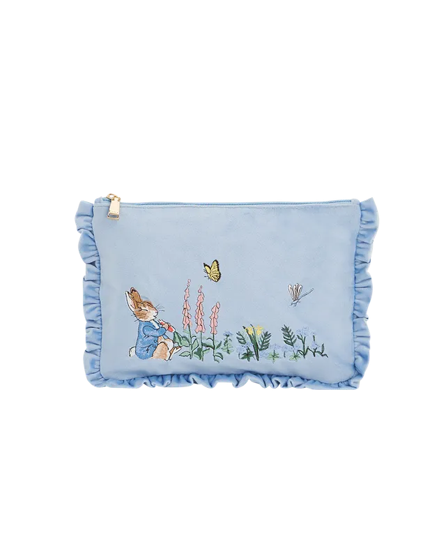 fable-england-peter-rabbit-pouch-samt-blau-bestickt image 1