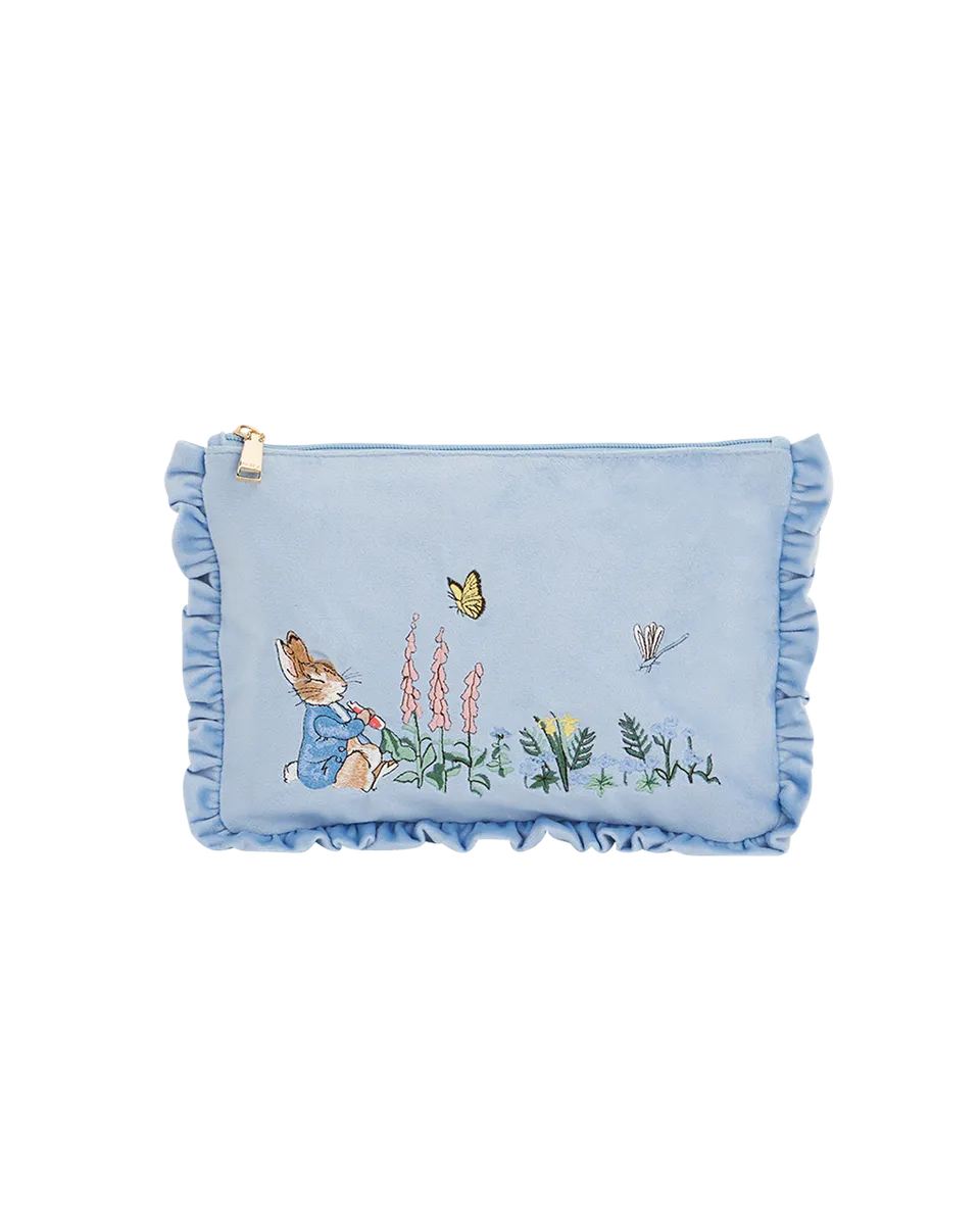 fable-england-peter-rabbit-pouch-samt-blau-bestickt image 1