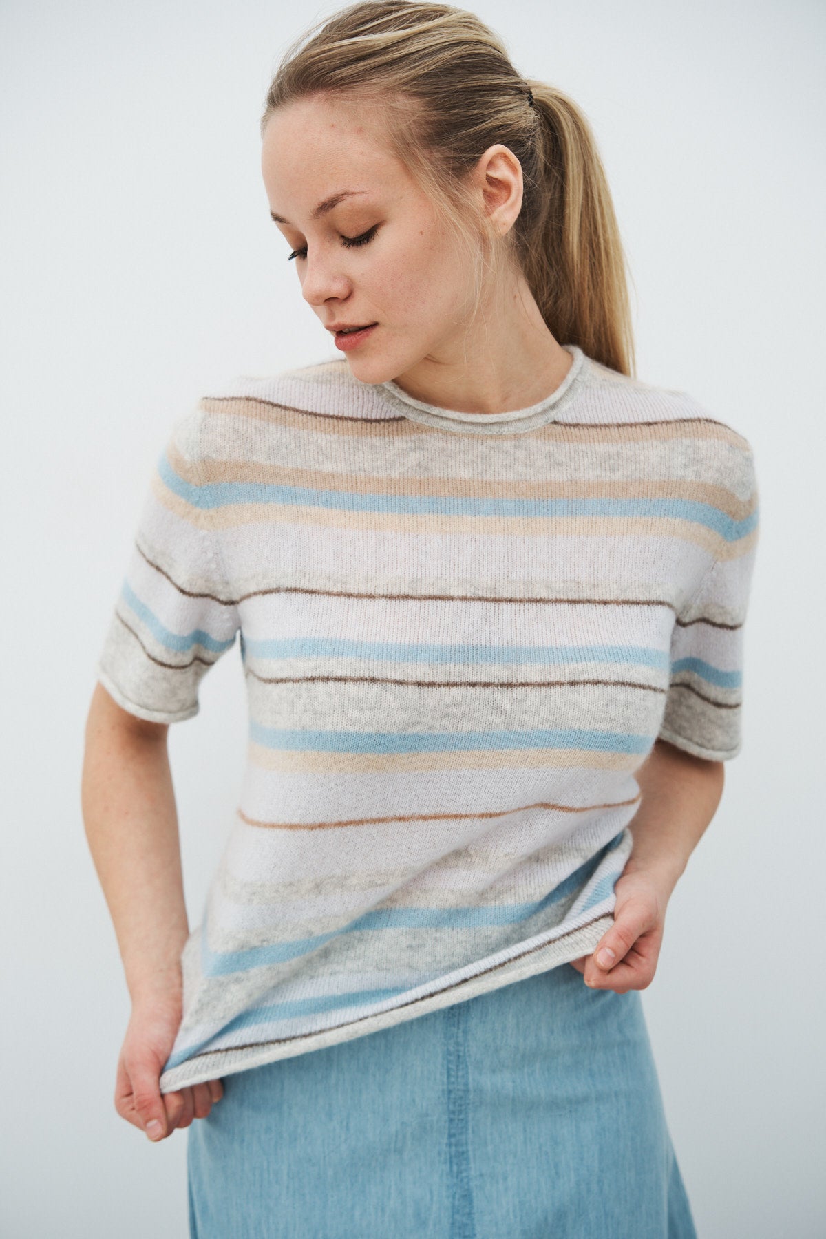 care-by-me-melanie-t-shirt-strickshirt-earth-kaschmir-seide-streifen image 8
