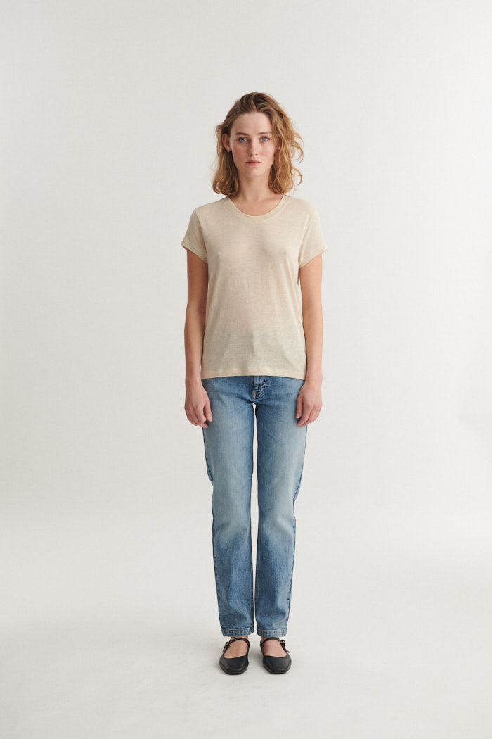 basic-apparel-ashly-ss-tee-summer-sand-leinen image 4