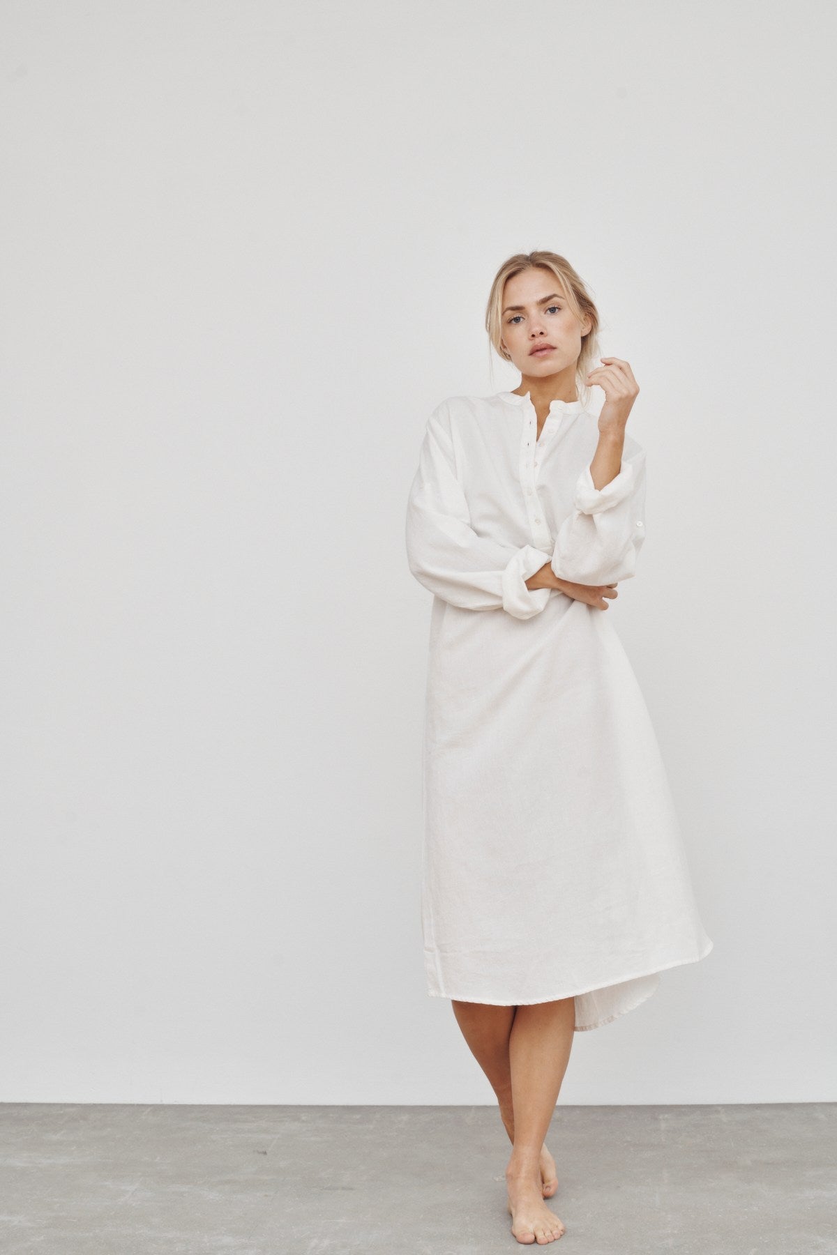 care-by-me-cecilie-hemdkleid-damen-schwarz-bio-baumwolle-leinen image 1