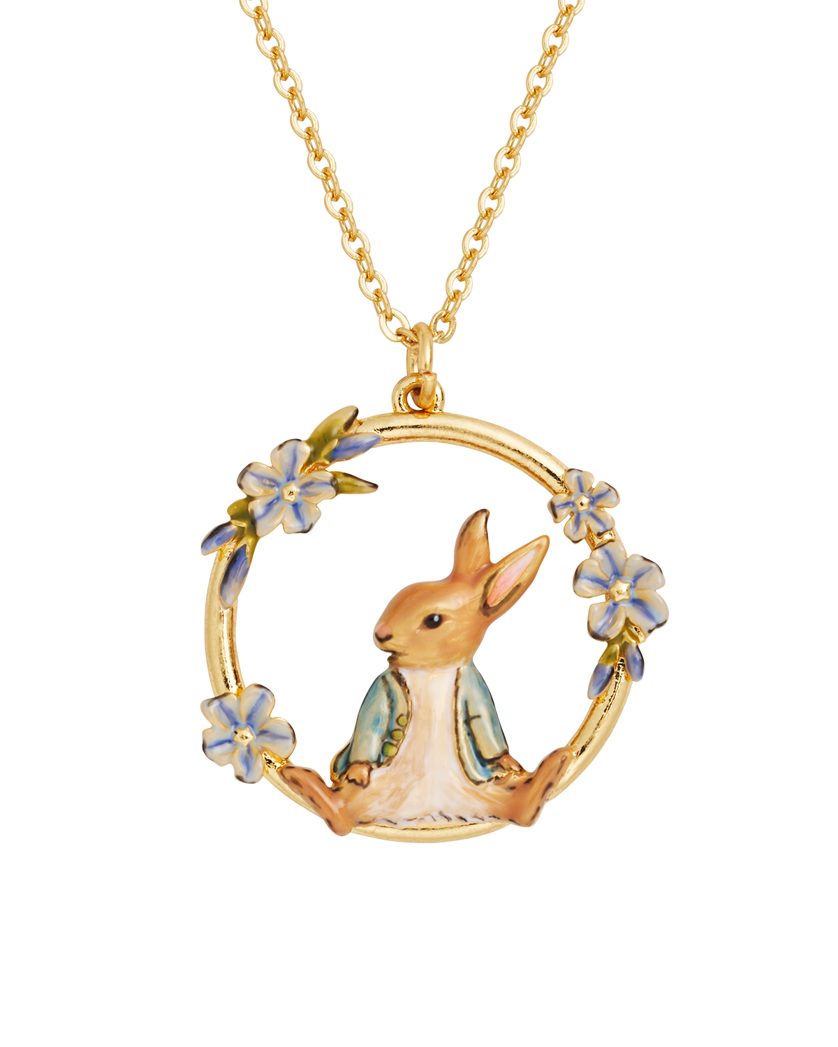 fable-england-peter-rabbit-forget-me-not-halskette-gold image 1