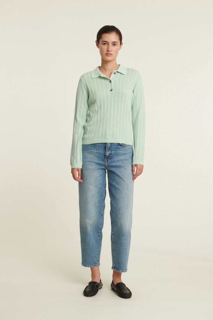 basic-apparel-tricia-ls-polo-pullover-gossamer-green image 4