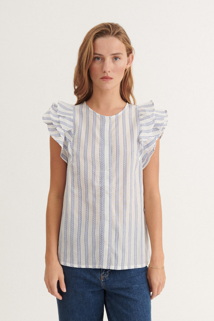 basic-apparel-ada-shirt-bluse-true-navy-bio-baumwolle image 1