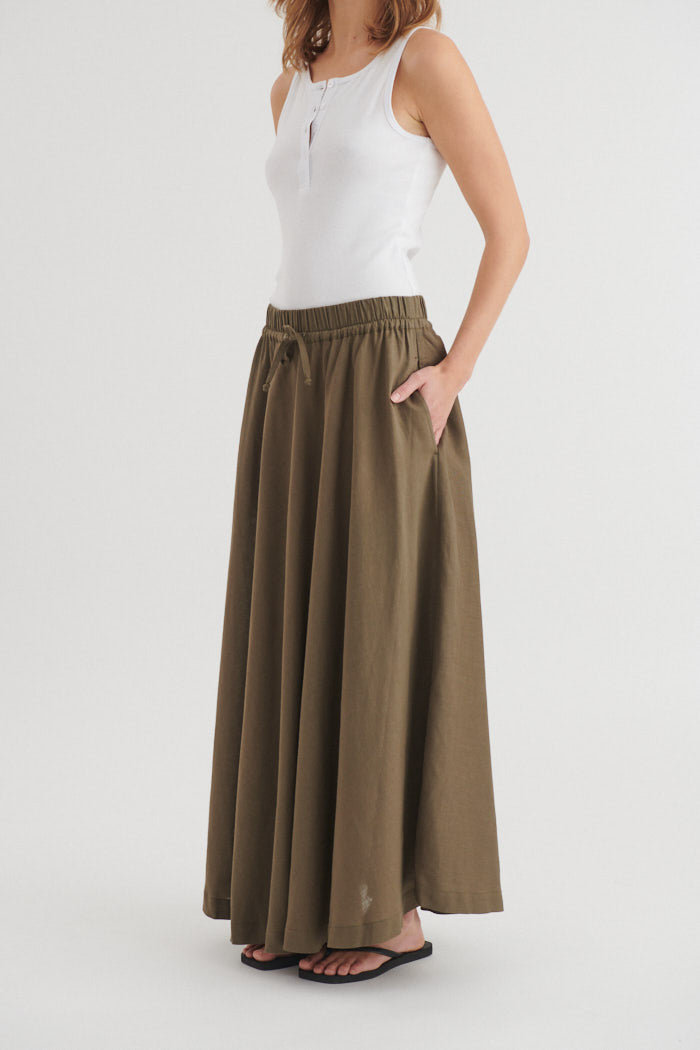 basic-apparel-carina-skirt-sea-turtle-maxirock-leinen-ecovero image 2