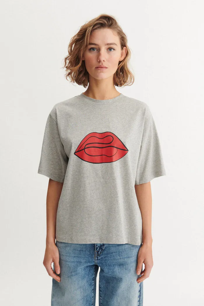 basic-apparel-raja-tee-t-shirt-grey-mel-bio-baumwolle image 1