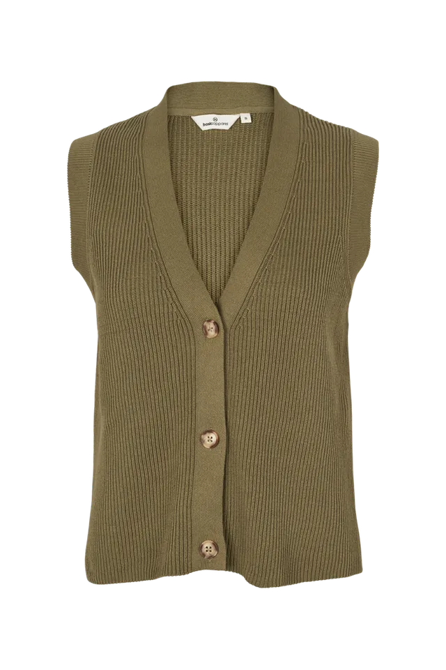 basic-apparel-winie-vest-strickweste-martini-olive-bio image 1