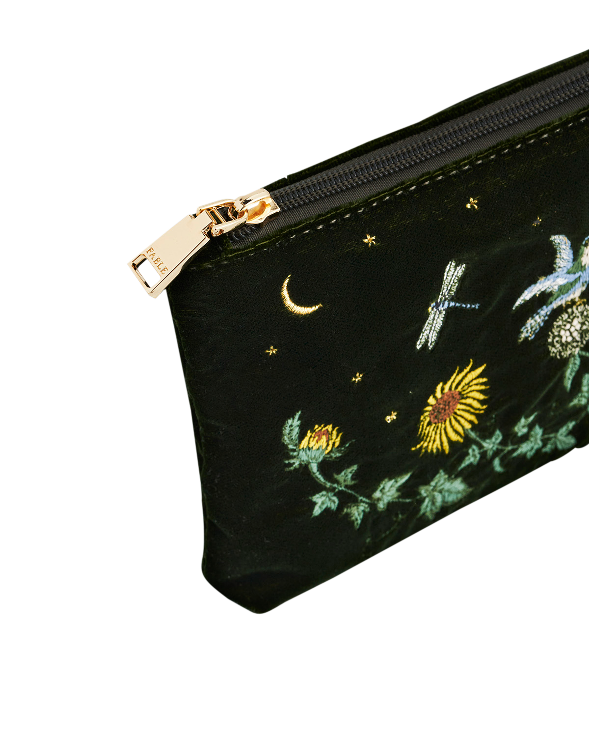 fable-england-sunflower-samt-kosmetiktasche-gr-n-bestickt image 3