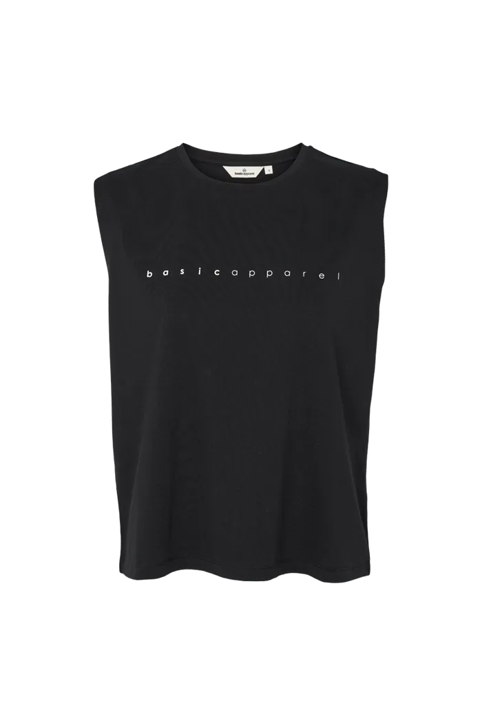 basic-apparel-raja-logo-tank-top-schwarz-bio-baumwolle image 1