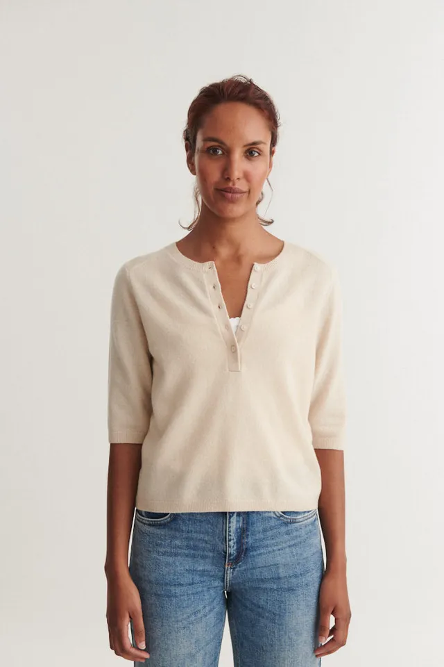 basic-apparel-selem-granddad-tee-t-shirt-beige-merinowolle image 1