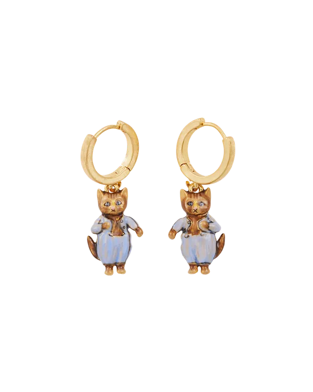 fable-england-peter-rabbit-ohrringe-tom-kitten-gold-huggie image 1