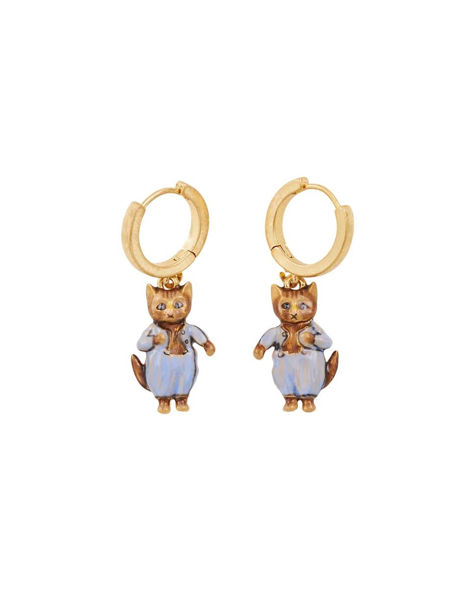 fable-england-peter-rabbit-ohrringe-tom-kitten-gold-huggie image 1