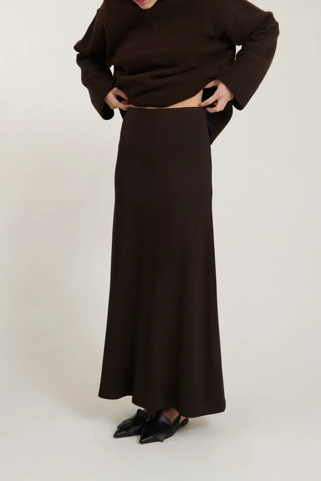 basic-apparel-sadie-long-skirt-maxirock-chocolate-torte-modal image 1