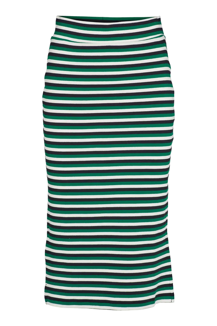 basic-apparel-ludmilla-long-skirt-rock-green-stretch-midi image 1