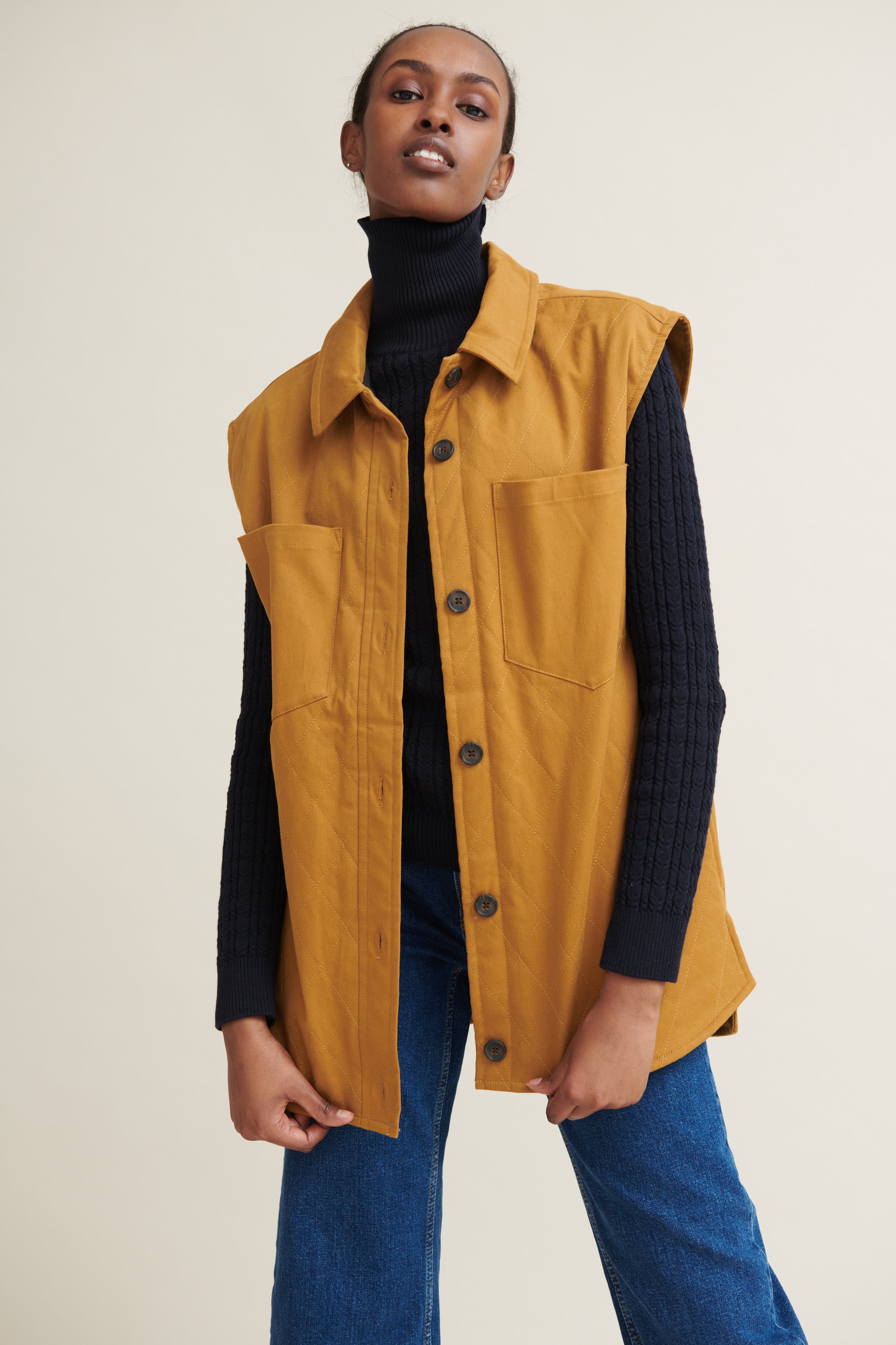 basic-apparel-mia-vest-weste-apple-cinnamon-bio-baumwolle image 2