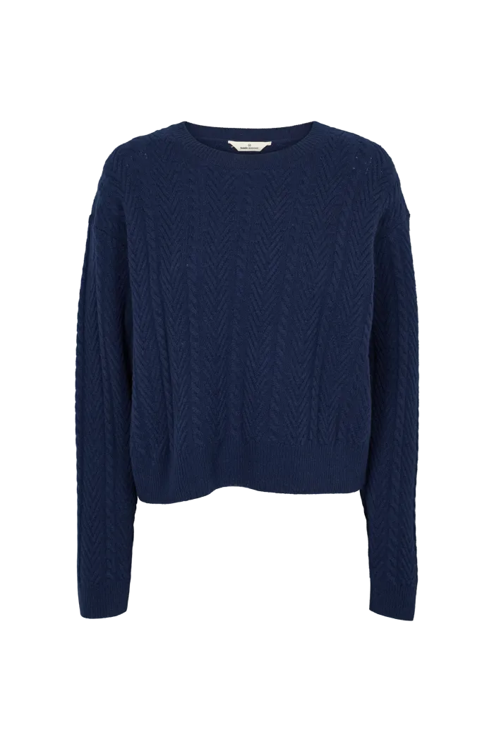 basic-apparel-selem-cable-pullover-navy-merinowolle-zopfstrick image 1