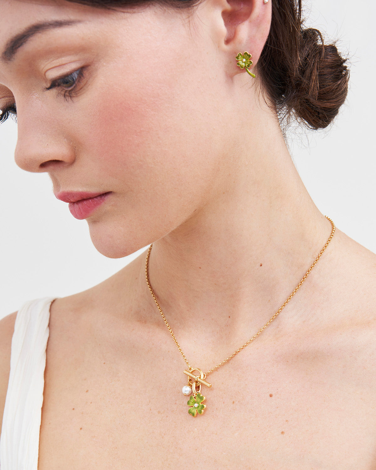 fable-england-clover-halskette-gold-kleeblatt-perle image 2