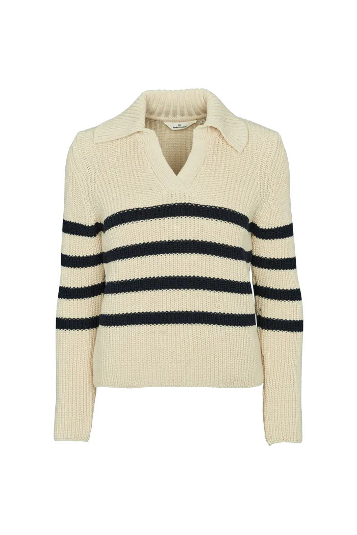 basic-apparel-sweety-polo-birch-navy-strickpullover-damen-bio-baumwolle image 1