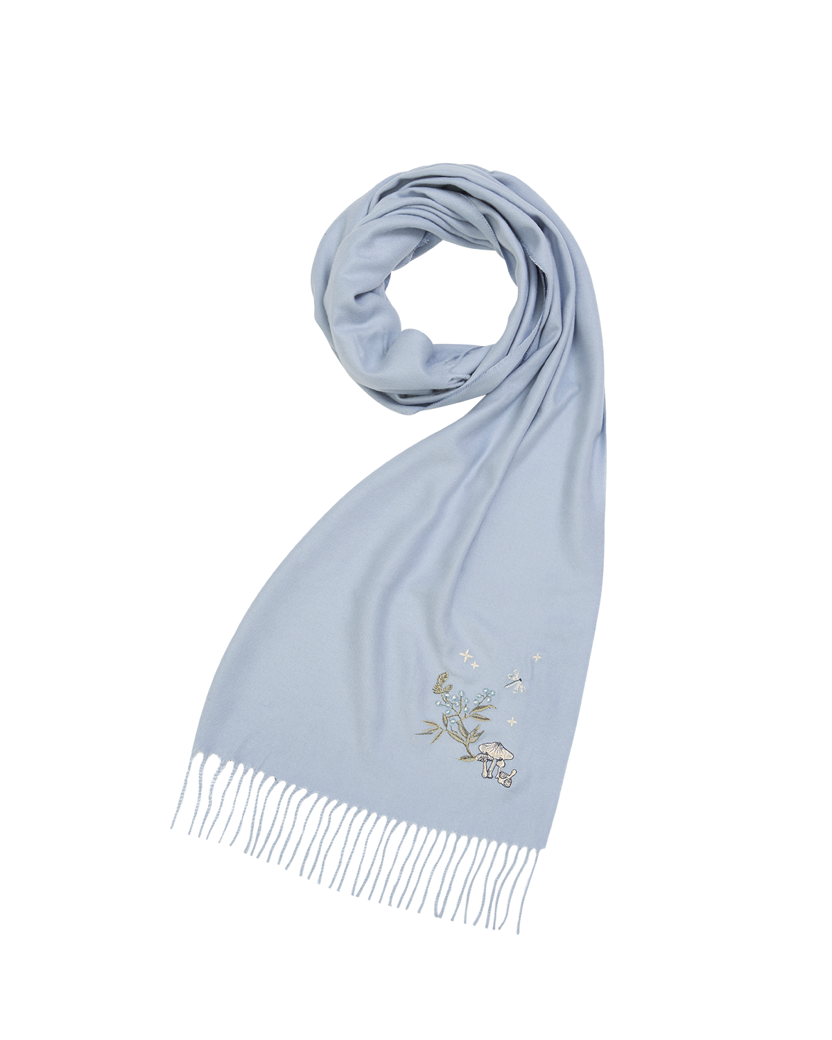 fable-england-scarves-magical-mushroom-schal-blau-bestickt image 1