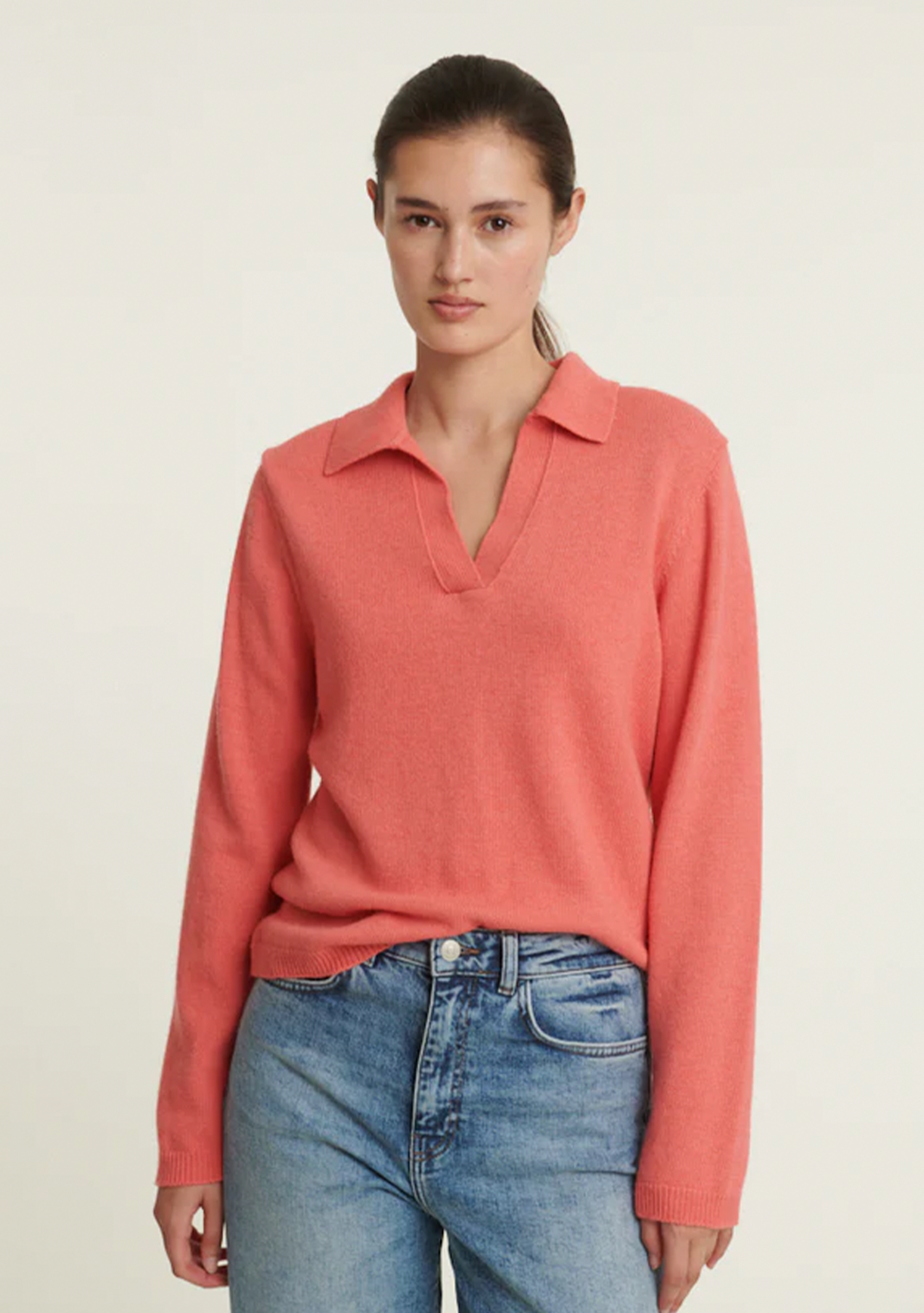 basic-apparel-cady-polo-sweater-conch-shell-kaschmir image 1