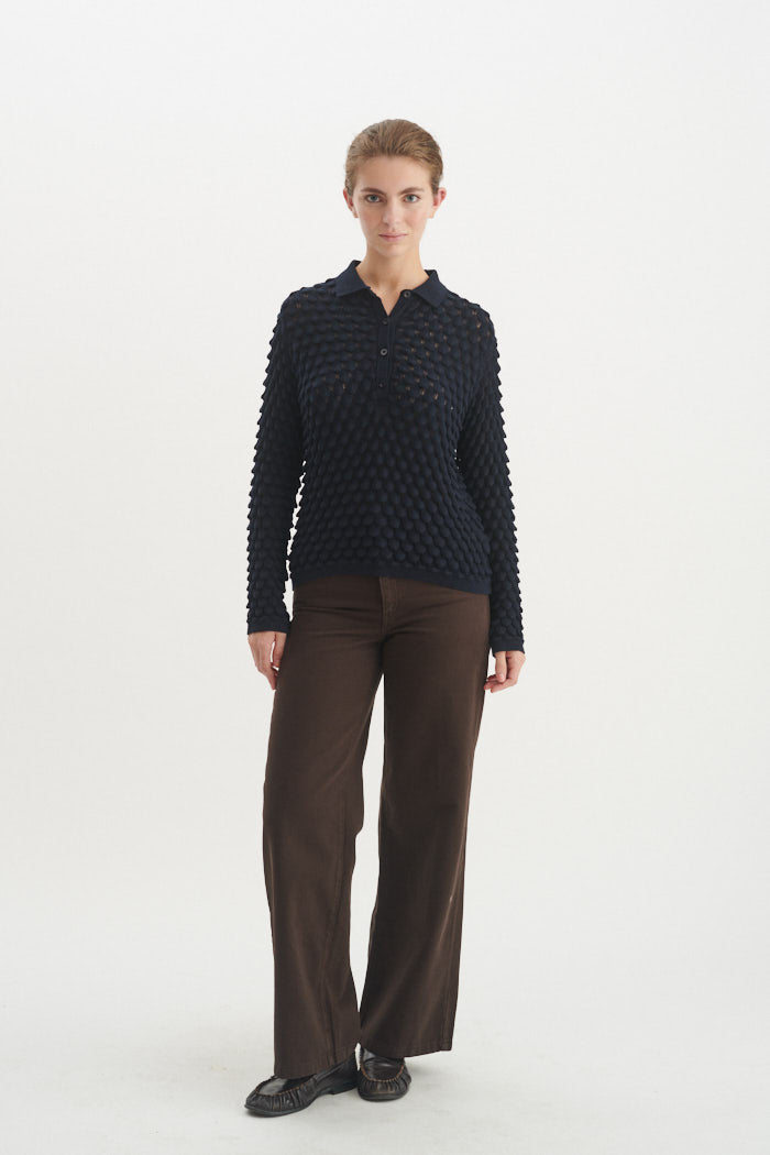 basic-apparel-cilla-polo-sweater-sky-captain-bio image 5
