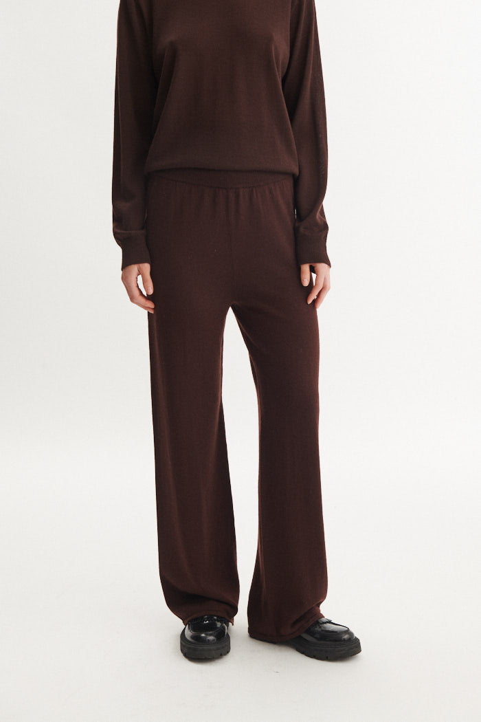 basic-apparel-vera-wide-pants-hose-chocolate-merino image 1