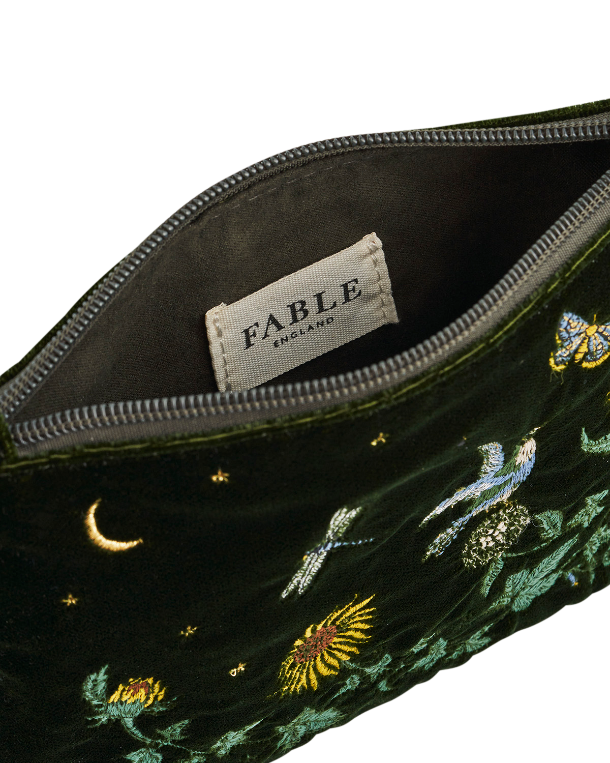 fable-england-sunflower-samt-kosmetiktasche-gr-n-bestickt image 6