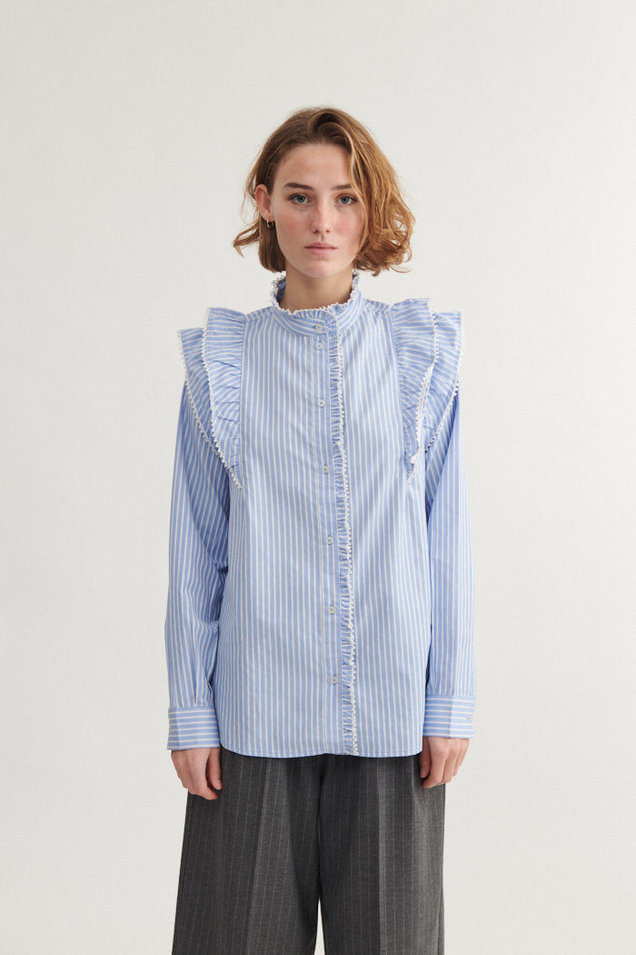 basic-apparel-silje-frill-shirt-ba430-02-bluse-riviera-gestreift image 2