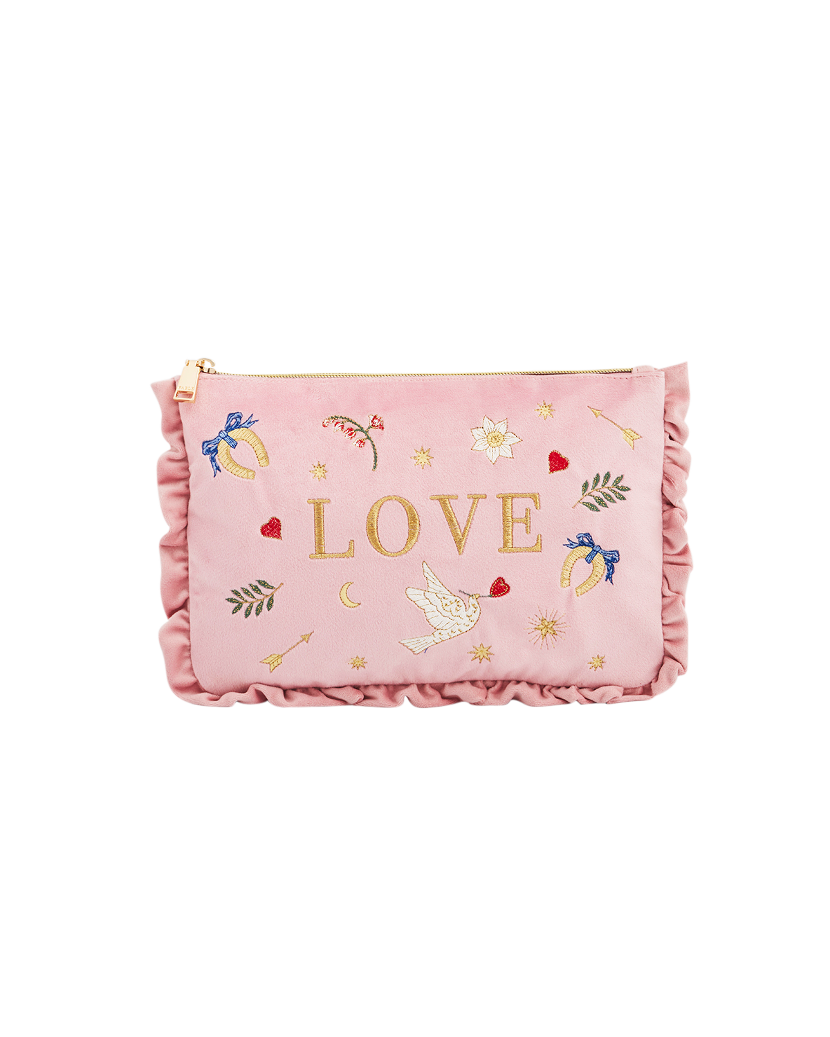fable-england-pink-love-samt-t-schchen-rosa-bestickt image 1