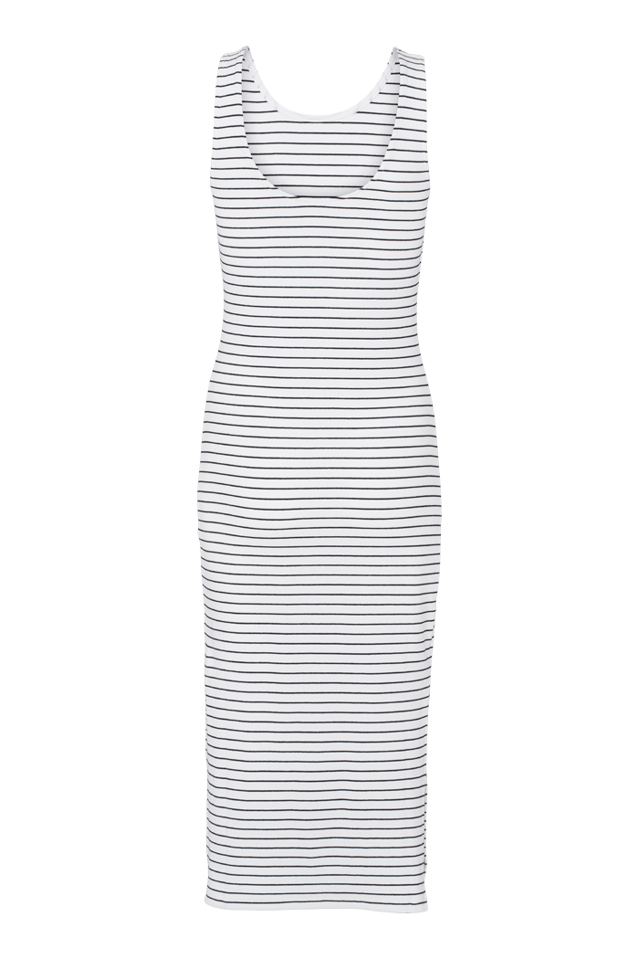 basic-apparel-ludmilla-openback-kleid-bright-white-black-bio-baumwolle image 2