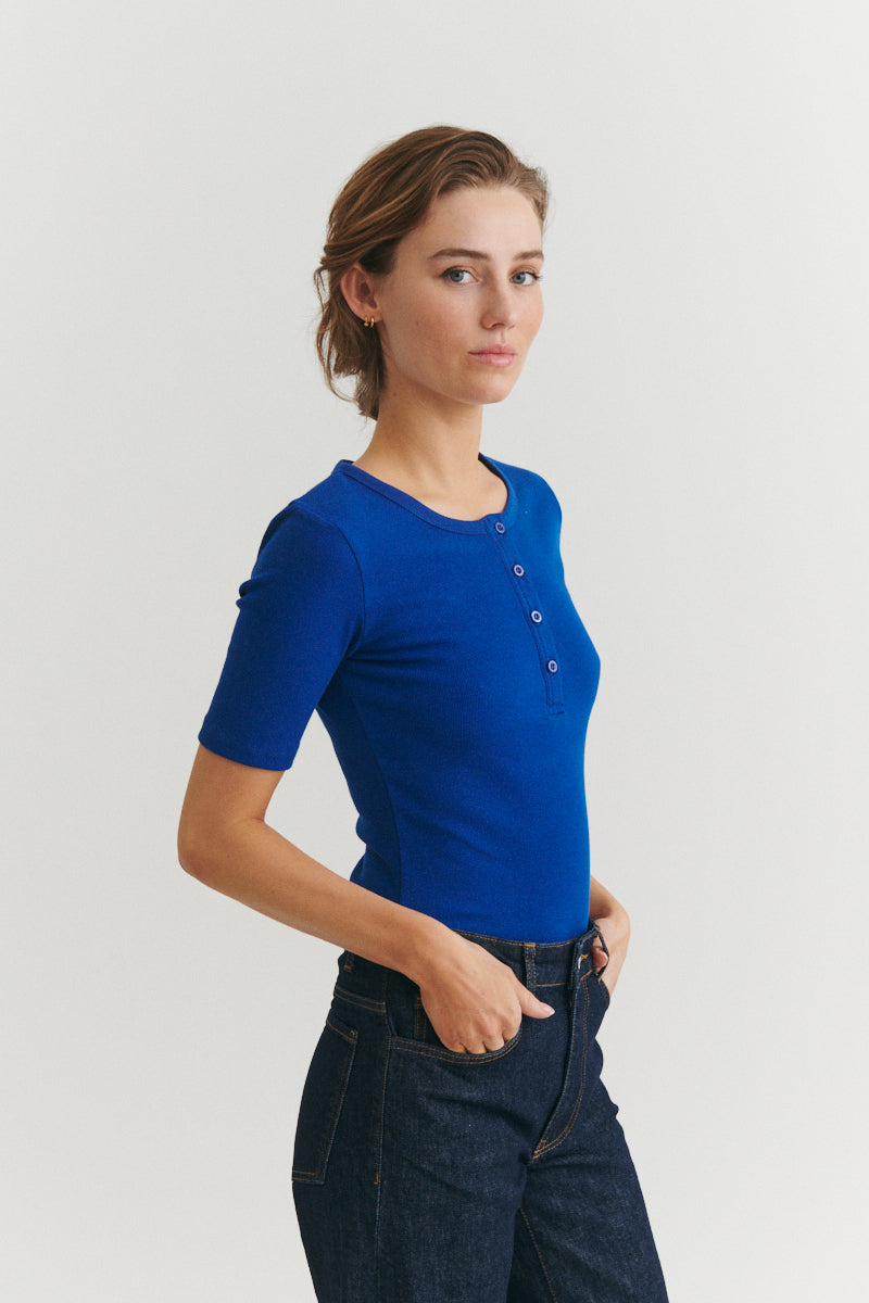 basic-apparel-ludmilla-ss-granddad-t-shirt-sodalite-blue-bio-baumwolle image 2