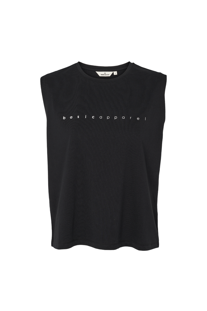 basic-apparel-raja-logo-tank-top-schwarz-bio-baumwolle image 1