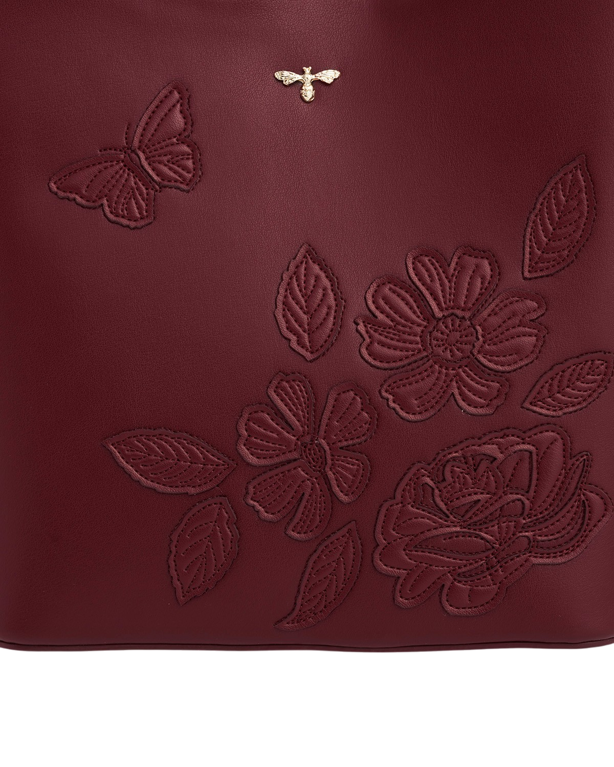 fable-england-handbags-bucket-bag-bordeaux-blume-schmetterling image 6