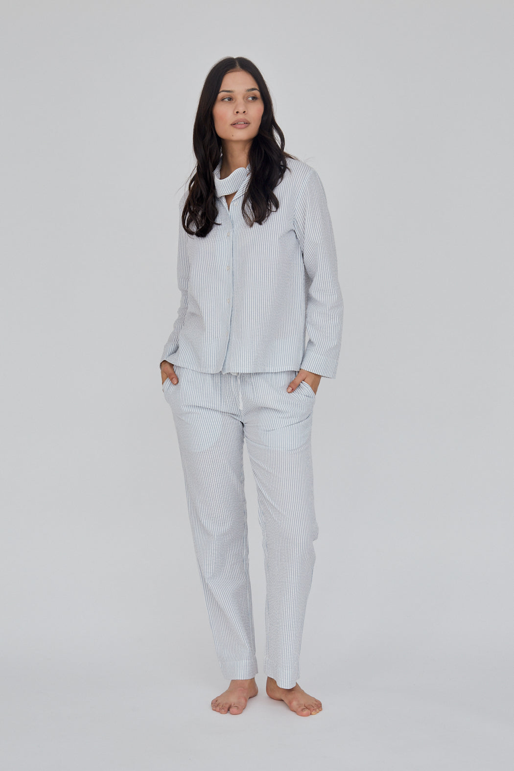 basic-apparel-juna-pj-shirt-gots-ashley-blue-bio-baumwolle image 2