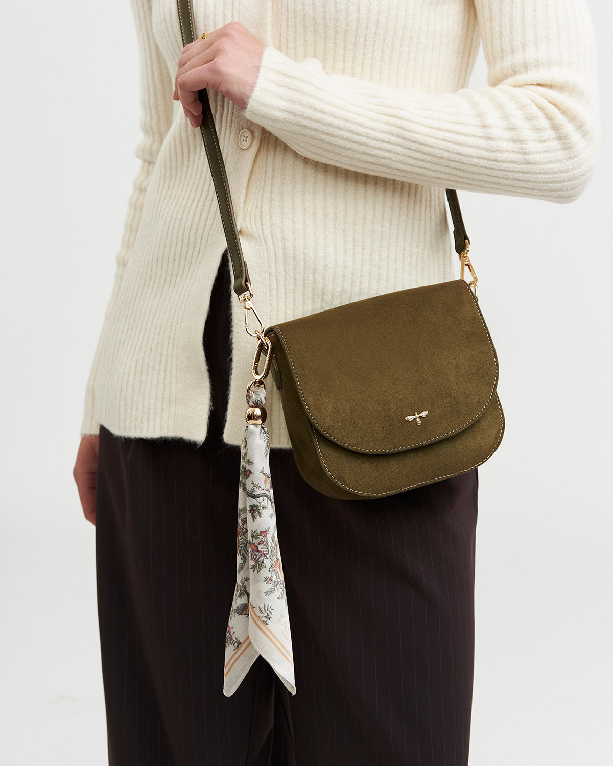 fable-england-beth-saddle-bag-khaki-faux-suede image 2