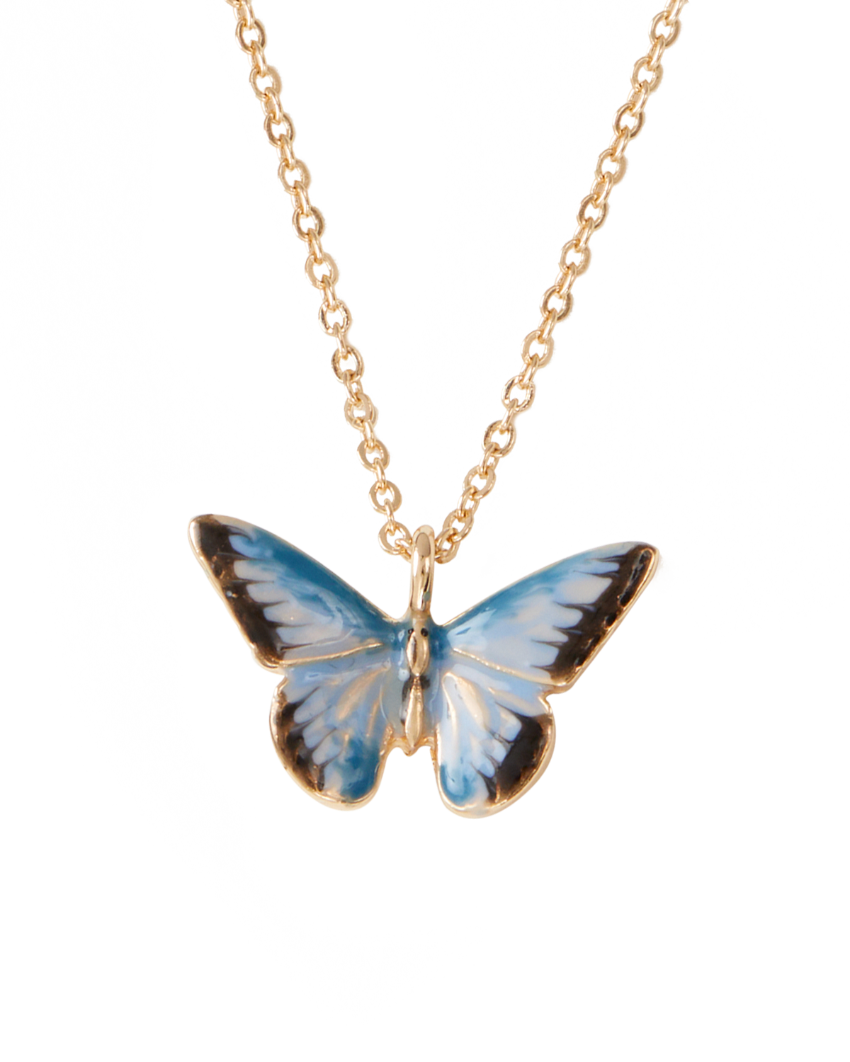 fable-england-jewellery-halskette-blue-butterfly-kurz-blau image 1