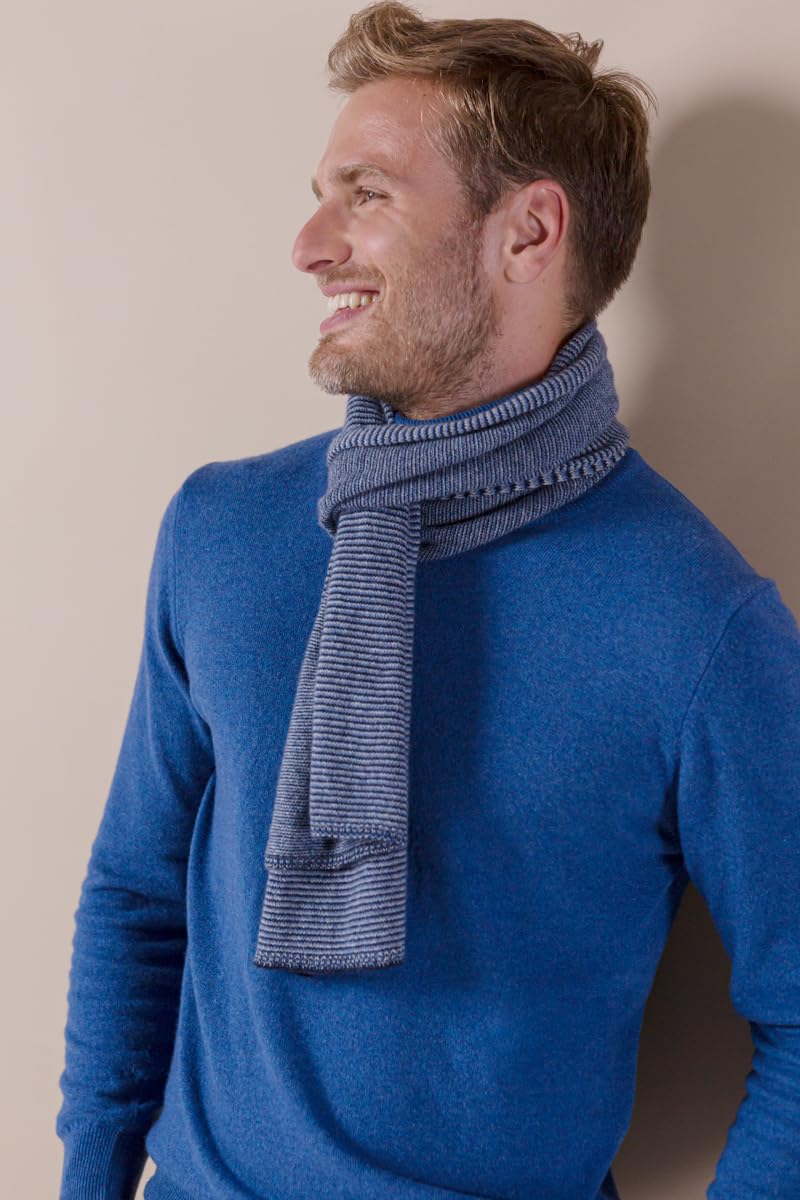 dalle-piane-cashmere-schal-herren-blau-nadelstreifen-kaschmir image 5