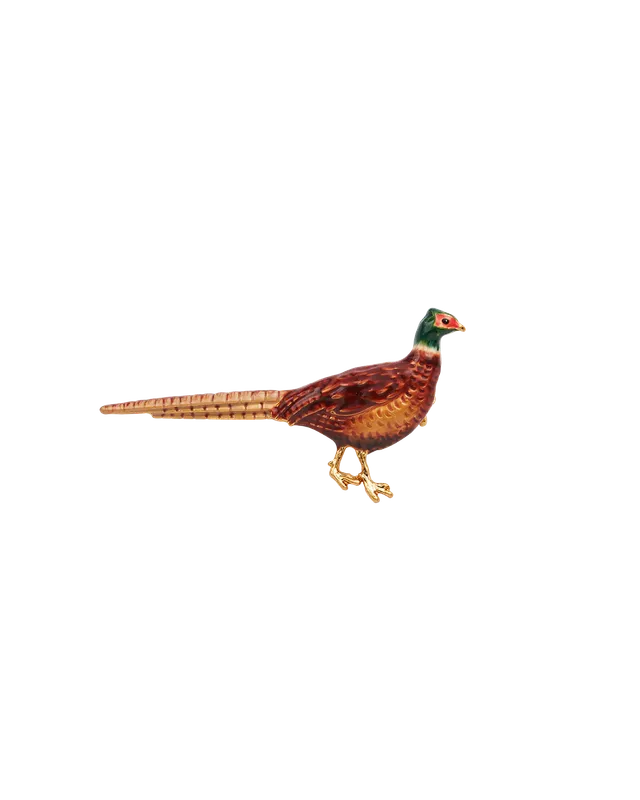 fable-england-jewellery-gold-pheasant-brooch-brosche-gold-fasan image 1