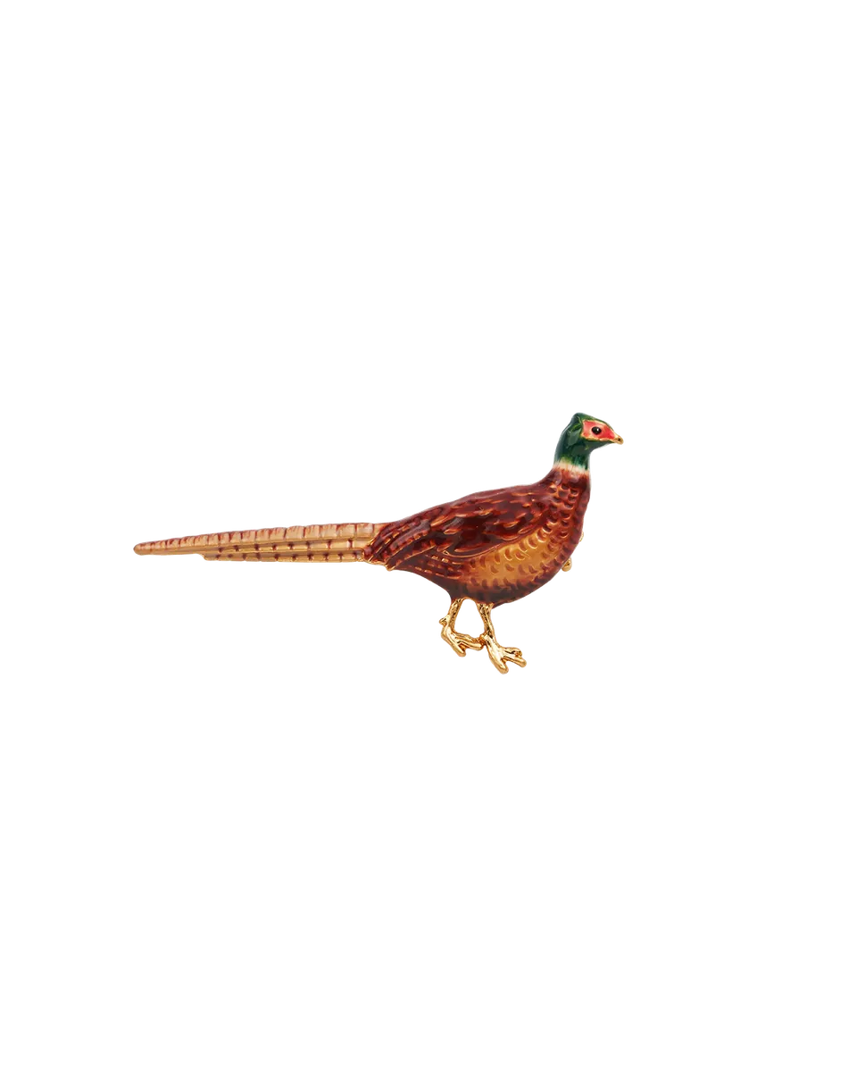 fable-england-jewellery-gold-pheasant-brooch-brosche-gold-fasan image 1