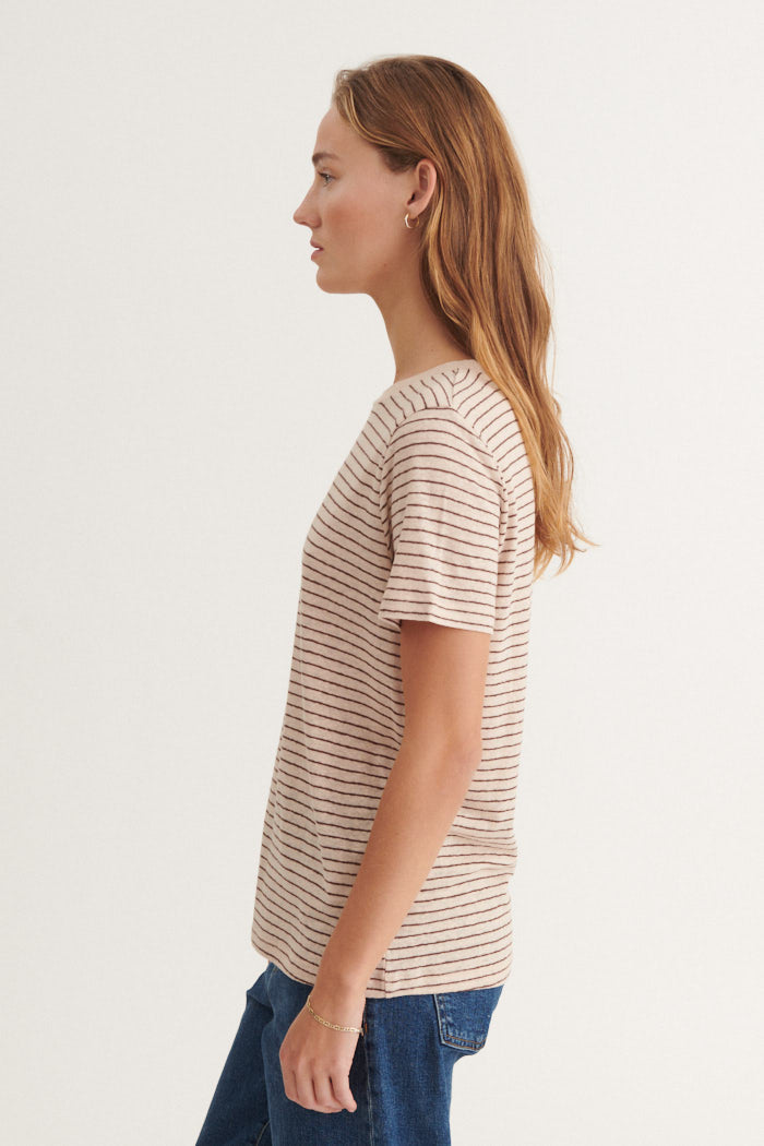 basic-apparel-kali-stripe-tee-t-shirt-smoke-gray-viskose image 2