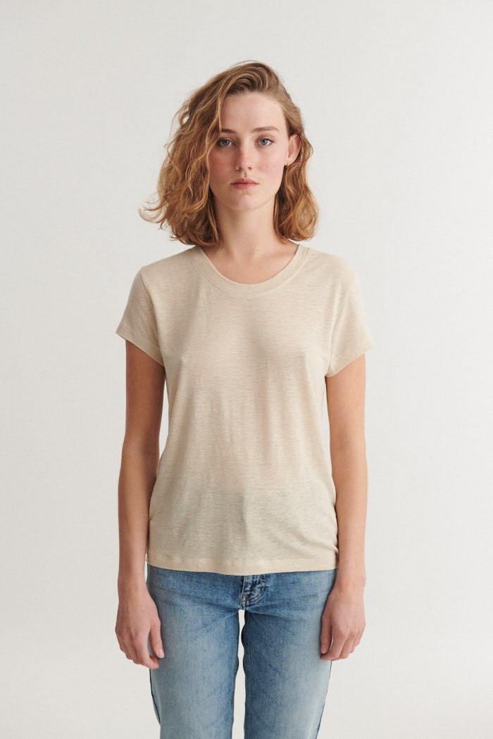 basic-apparel-ashly-ss-tee-summer-sand-leinen image 1