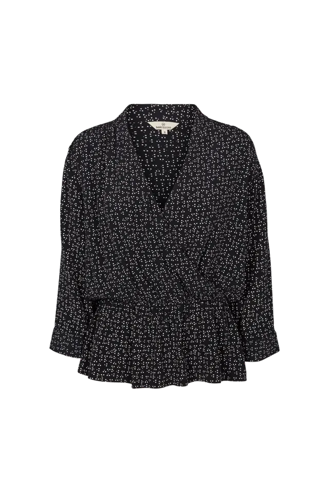 basic-apparel-laurel-bluse-pixel-print-black-viskose image 1
