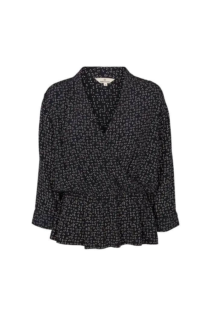 basic-apparel-laurel-bluse-pixel-print-black-viskose image 1