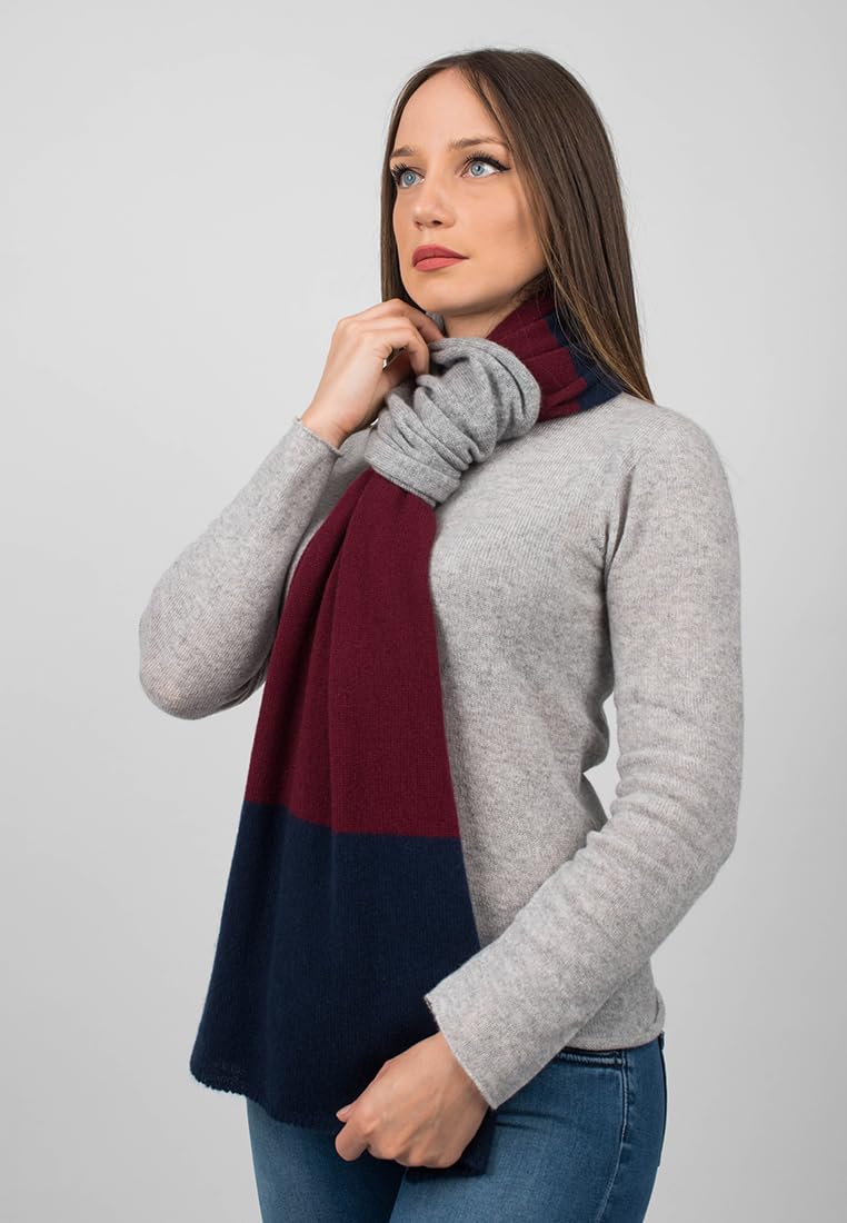 dalle-piane-cashmere-scarf-schal-bordeaux-grau-blau-kaschmir image 3