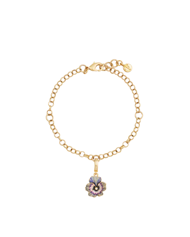 fable-england-pansy-pearl-charm-armband-gold image 1