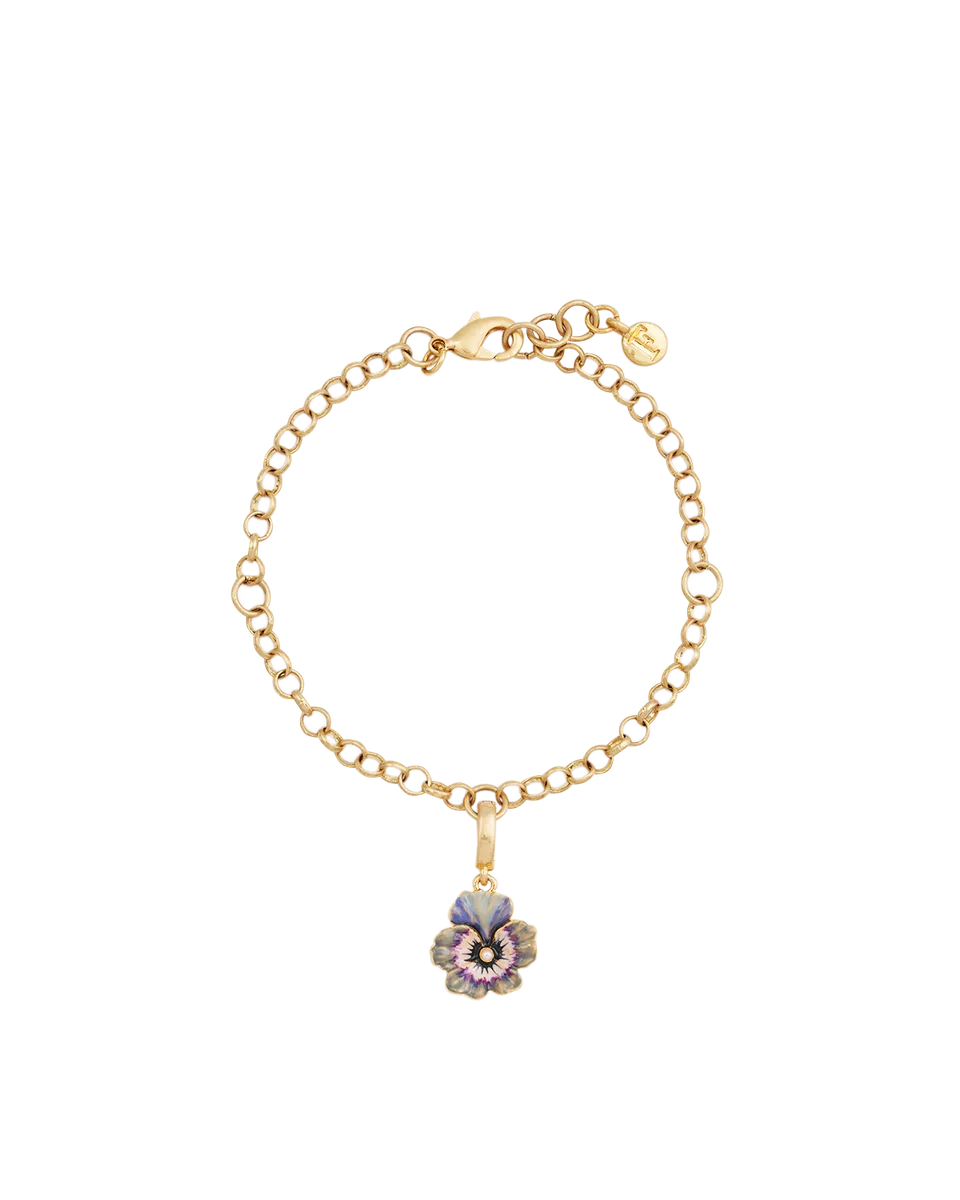fable-england-pansy-pearl-charm-armband-gold image 1